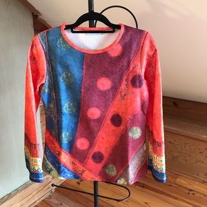 Miss Look Orange Polka Dot Sweater, NWT, S